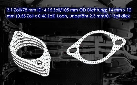 Akozon Inch Exhaust Gasket Focus Mk Auspuffdichtung St Ck