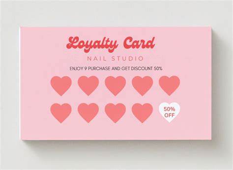 Nail Tech Loyalty Card Editable Nail Artist Loyalty Card Template