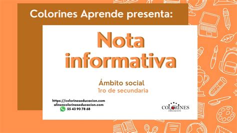 Nota Informativa Primero Secundaria YouTube