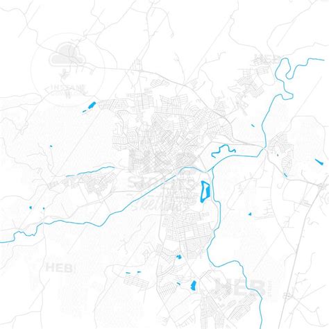 Pouso Alegre, Brazil PDF vector map with water in focus - HEBSTREITS | Map vector, Map ...