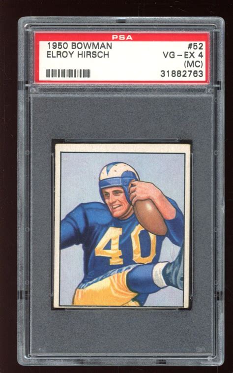 Elroy Hirsch 1950 Bowman 52 RC PSA 4 MC Pristine Auction