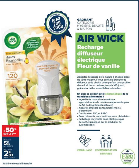 Promo Recharge Diffuseur Lectrique Fleur De Vanille Air Wick Chez