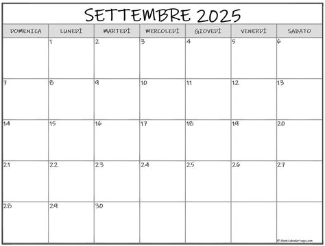 Settembre Calendario Gratis Italiano Calendario Settembre