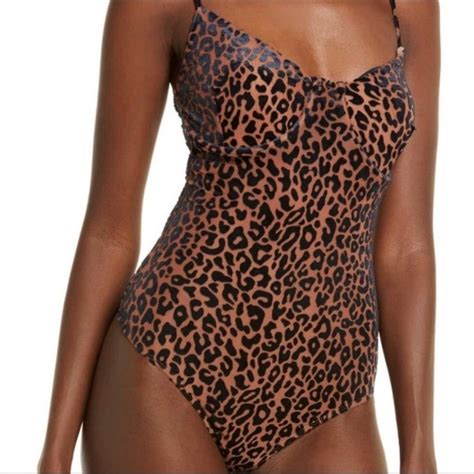 Naked Wardrobe Tops Nwot Naked Wardrobe Bustier Bodysuit In Leopard