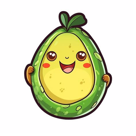 Un Personaje De Dibujos Animados De Un Aguacate Con Una Cara Sonriente