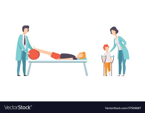 Physical Therapy Or Physiotherapy With Therapist Vector Image