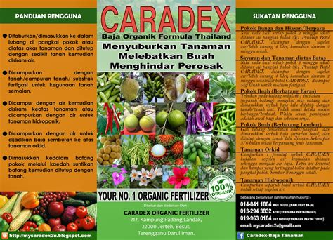 Caradex Organic Fertilizer Flyercaradex Fertilizer Thailand Formula