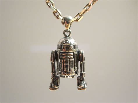 Star Wars Charm R2 D2 Pendant Necklace Jewelry Heavy Solid Etsy