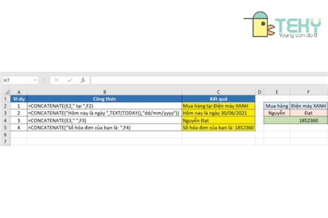 Hướng Dẫn Sử Dụng Hàm Nối Ký Tự Trong Excel Chi Tiết Nhất Teky