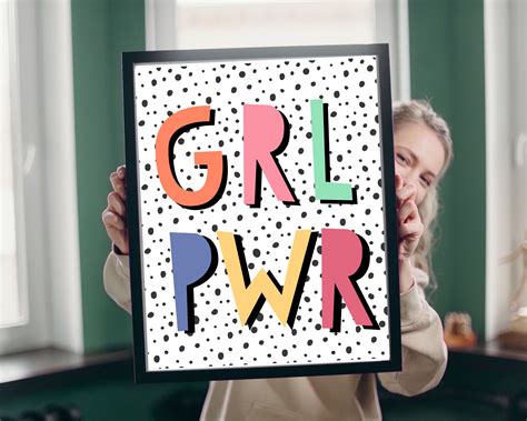 Grl Pwr Print Girl Power Wall Art Girl Power Printable Wall Etsy