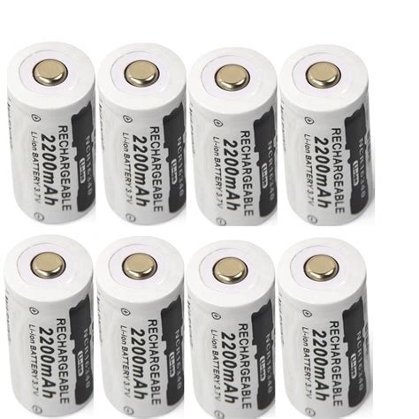 Batterie au lithium aste CR123A 3 7V 2200mAh 16340 8 pièces