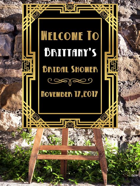 Great Gatsby Welcome Wedding Sign Instant Download Custom Printable Bridal Shower Wedding