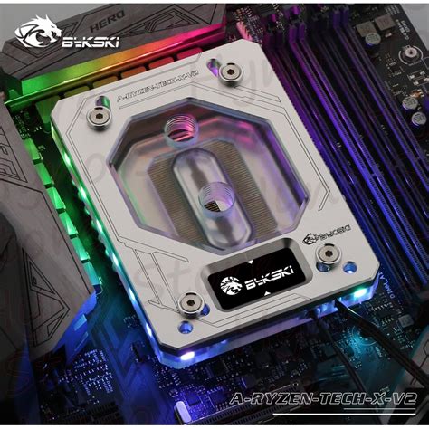 Block CPU AMD Bykski A RYZEN TECH X v2 Tản nhiệt nước custom Hyno