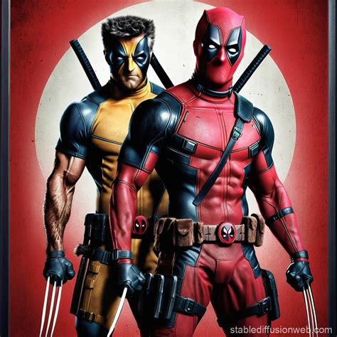 Deadpool and Wolferine Movie Poster Art | Stable Diffusion Online