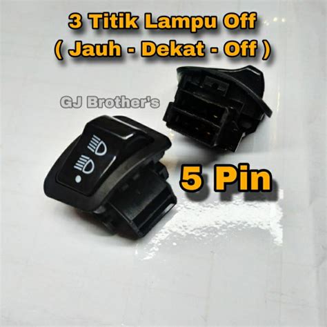 Jual Tombol Saklar Dim 3 Mode 3 Titik Pass Beam 5 PIN Honda Piwpiw