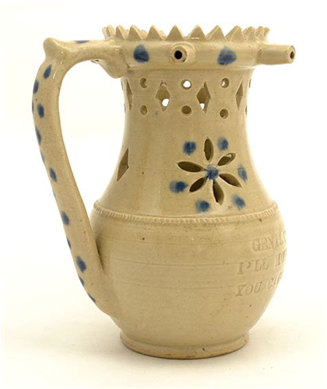 Staffordshire Pottery Puzzle Jug 19th Century For Sale