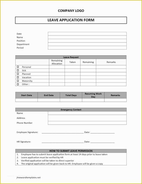 Pdf Fillable Leave Form Printable Forms Free Online