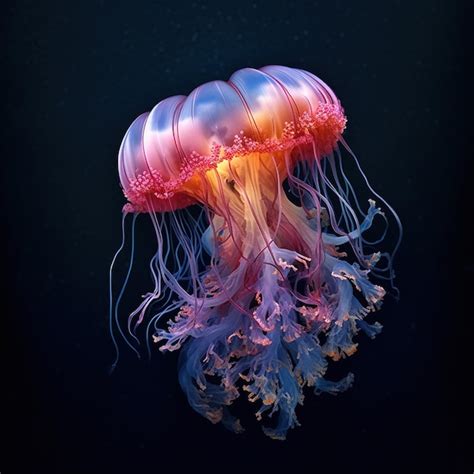 Premium AI Image | closeup of a jellyfish in the ocean