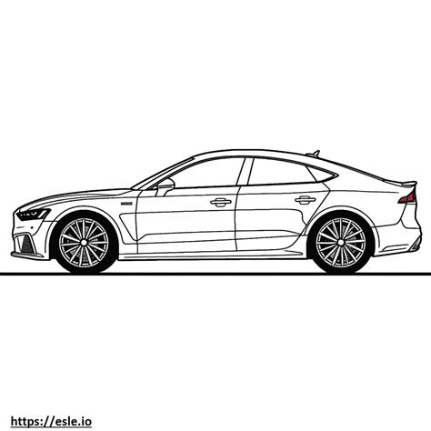 Audi A5 Sportback Quattro 2024 Coloring Page