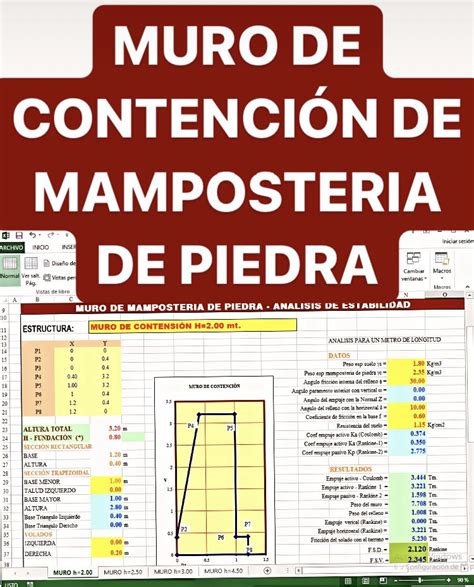 Plano Y Excel Para DiseÑo De Muro De ContenciÓn De Mamposteria De Piedra Artofit