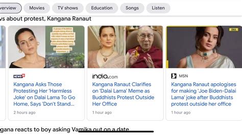 Bollywood Actress Kangana Ranaut Apologises For Making Joe Biden Dalai Lama Joke Youtube