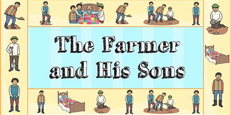 The Farmer And His Sons Display Borders Twinkl