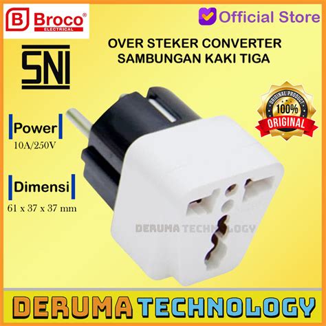 Jual Broco Over Steker Kaki Converter Sni Sambungan Kaki Gepeng Tiga