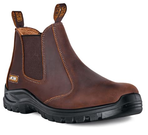 Jcb Chelsea Safety Boot Brown Smooth Durable And Comfortable Simon Workwear