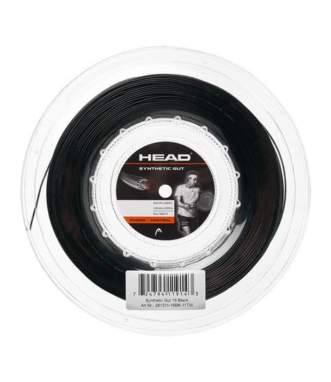 Head Synthetic Gut 16 Tennis String Reel Black Of Courts