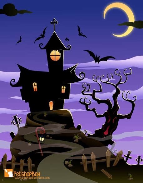 Free Spooky House Halloween Free Vector In Adobe Illustrator Ai Ai