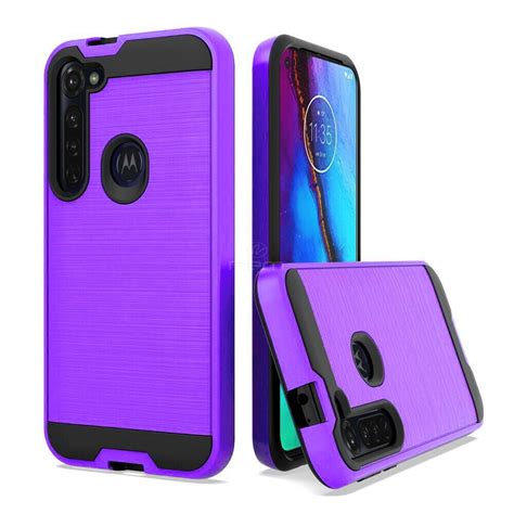 For Motorola Moto G Stylus Xt2043 Dual Layer Metal Brushed Shockproof Armor Hybrid Case Cover