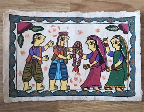 Mithila art from Nepal medium size | Etsy