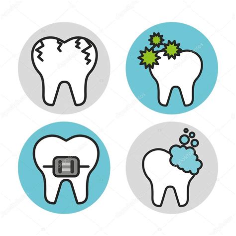 Dental Healthcare Equipment Flat Icons Stock Vector By ©yupiramos 124113044