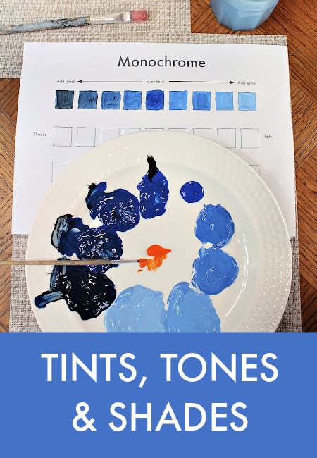 Easy Monochrome Art Lesson To Teach Tints Tones And Shades To Children