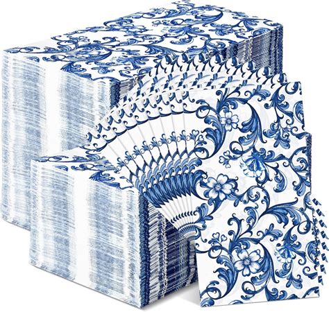 Amazon Entertaining With Caspari Dinner Napkin Blue And White 20