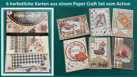 6 Karten Aus Einem Paper Craft Set Von Action Herbst Karten Basteln