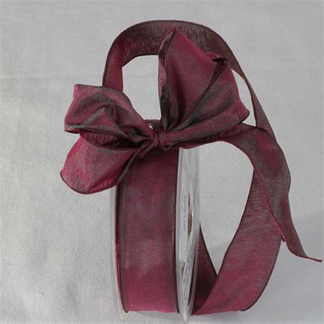 The Ribbon People Burgundy Red Solid Wired Edge Ribbon X Yards