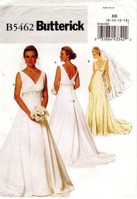 Sz Butterick Dress Pattern B Misses Etsy Wedding