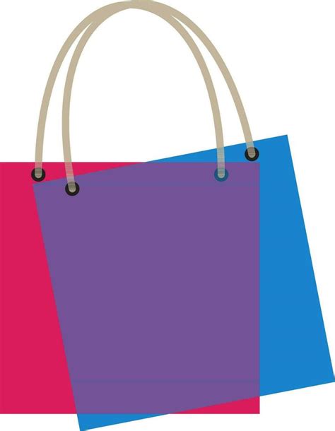 Flat Style Pink And Blue Shopping Bags Design Vector Art At