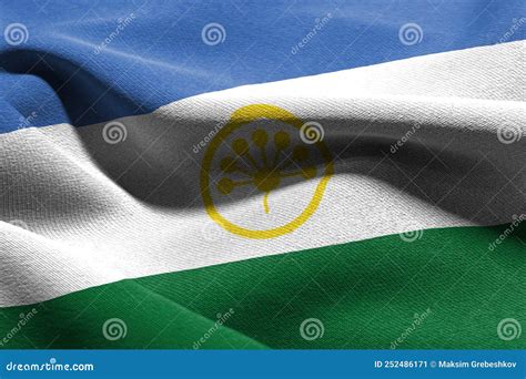 3D Illustration Flag Of Bashkortostan Is A Region Of Russia Wav Stock