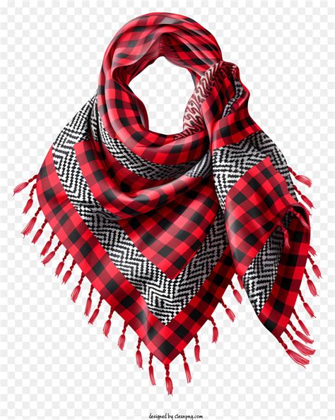 Keffiyeh Lenço Xadrez Vermelho E Preto Lenço Marginal png