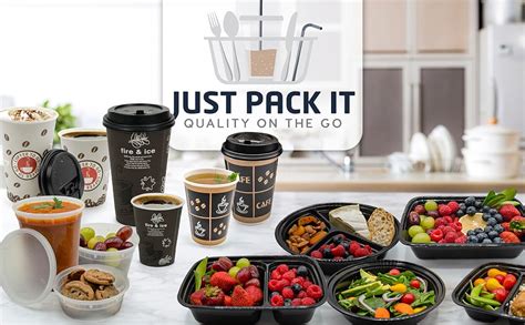 Amazon JUST PACK IT 16 Oz 100 Sets With Lids PREMIUM Paper Hot Coffee Cups With