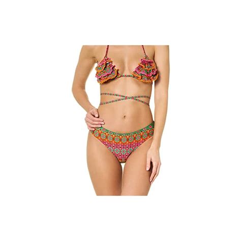 Goldenpoint Bikini Donna Costume Slip Fianco Medio Ricamo Liberty Villa