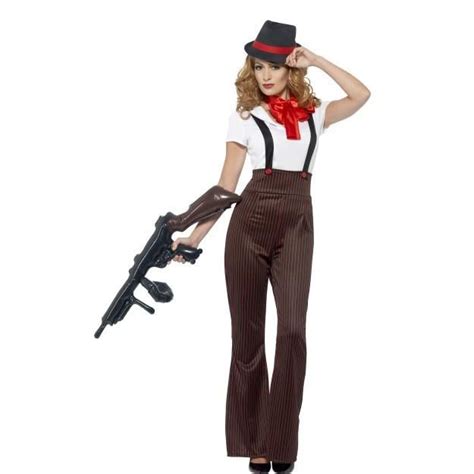 Womens Glam Gangster Costume Gangster Fancy Dress Gangster Costumes