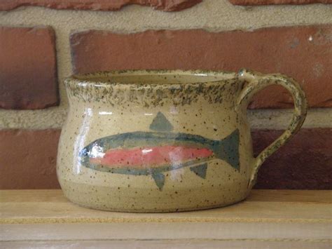 Hand Thrown Rainbow Trout Soup Mug Etsy Handmade Ceramics Ceramics