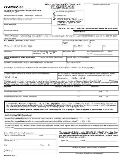 Cc Form 3 B Fill Out Sign Online And Download Fillable Pdf Oklahoma Templateroller