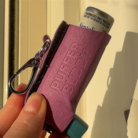 Solid Colour Purple Inhaler Holder Inhaler Case Inhaler Keychain