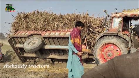 Tractor Trolley Accident Tractor And Trolley Full Of Sugarcane