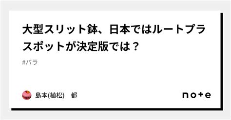 大型スリット鉢、日本ではルートプラスポットが決定版では？｜島本 植松 都