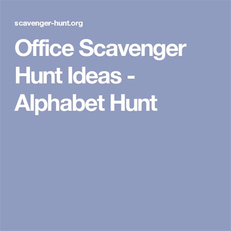 Office Scavenger Hunt Ideas